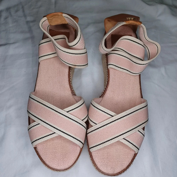 Tory Burch Shoes - Women's Pink Tory Burch Blush Frieda Espadrille Platform Sandal sz 8.5